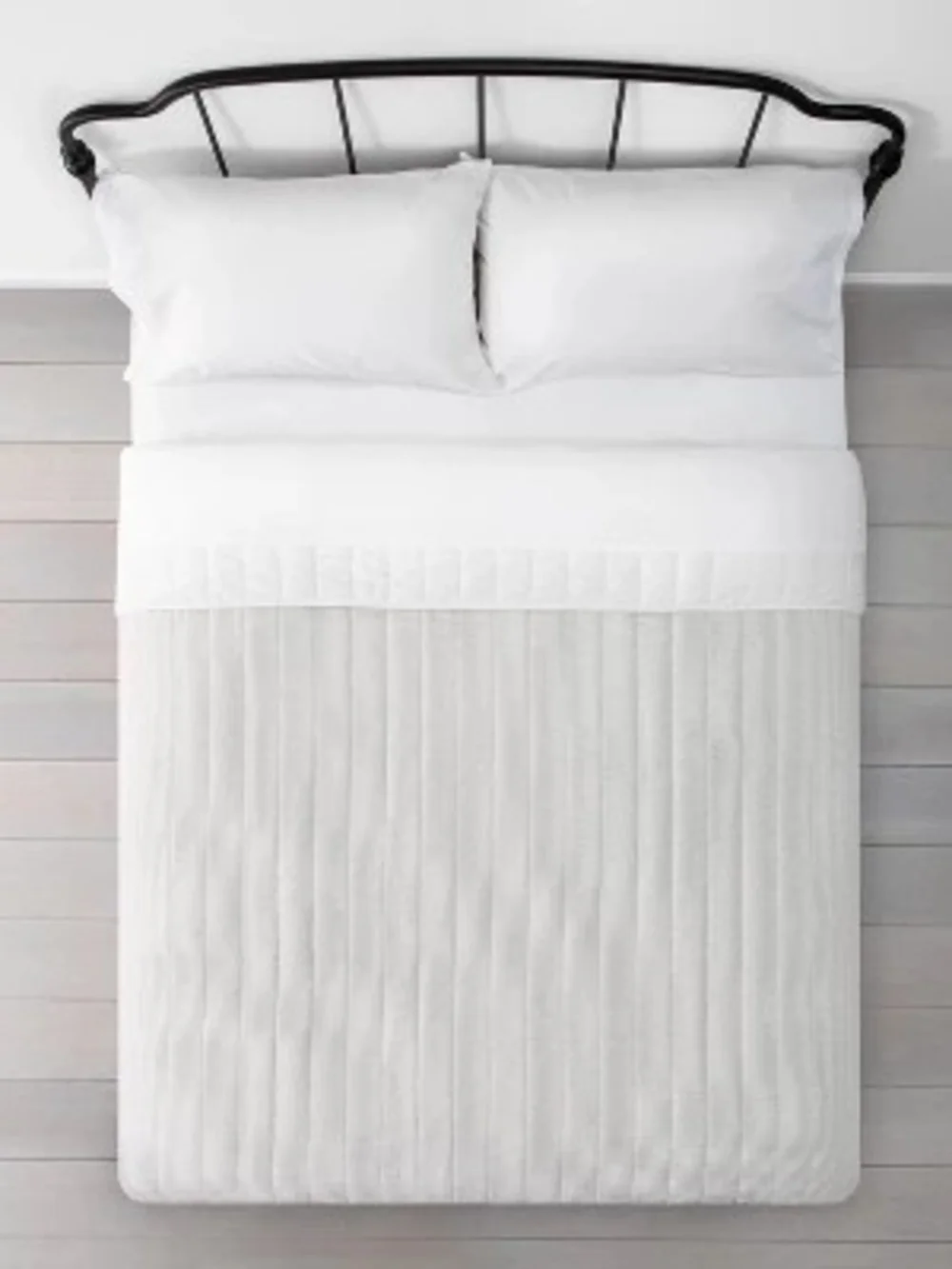 Hearth & Hand with Magnolia King Microstripe Quilt Sour Cream 104x92 Cotton